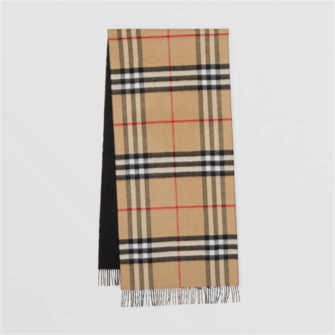 burberry sal|Burberry reversible check cashmere scarf.